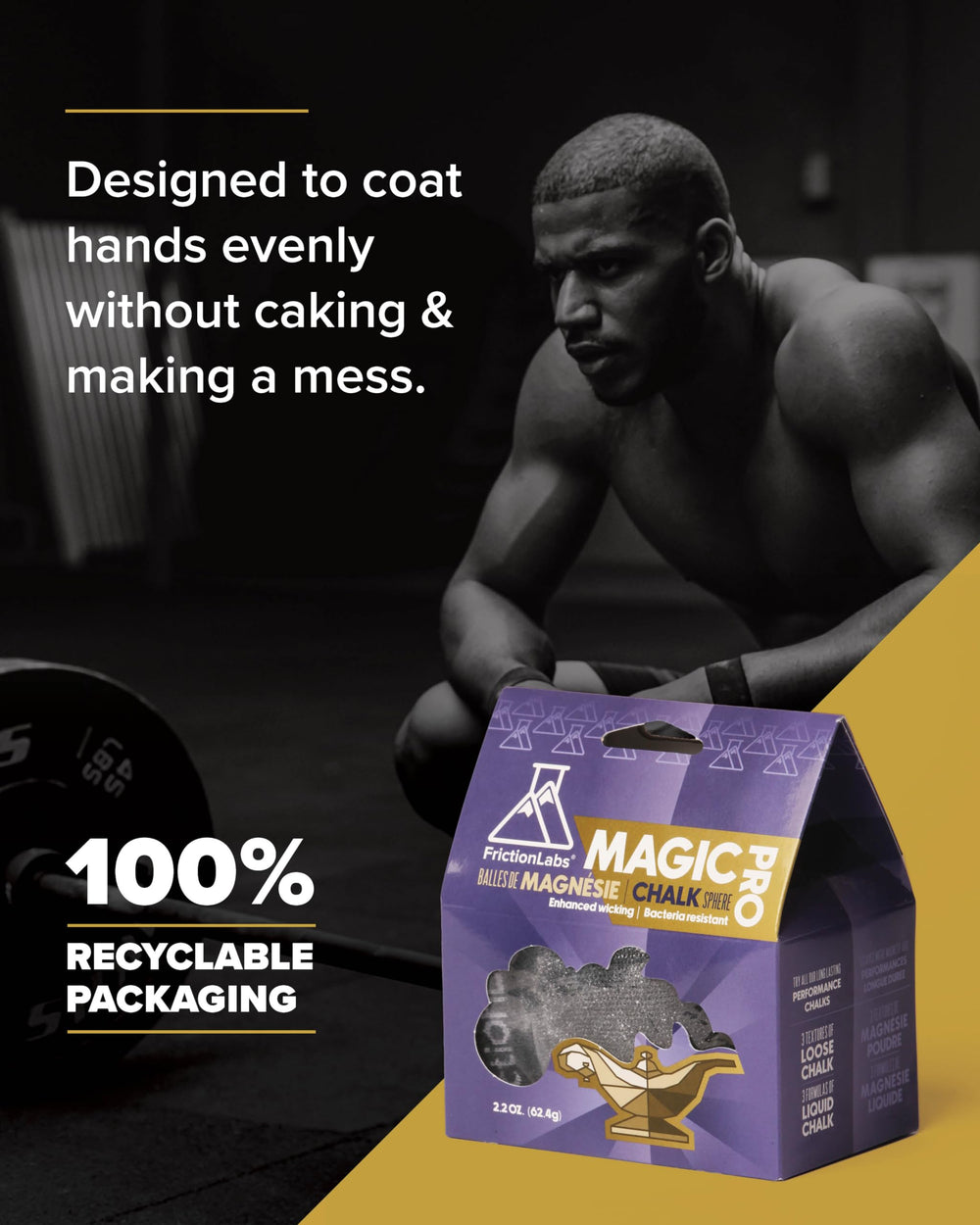 Friction Labs Magic Pro Chalk Sphere portable design for gym and outdoor use.
