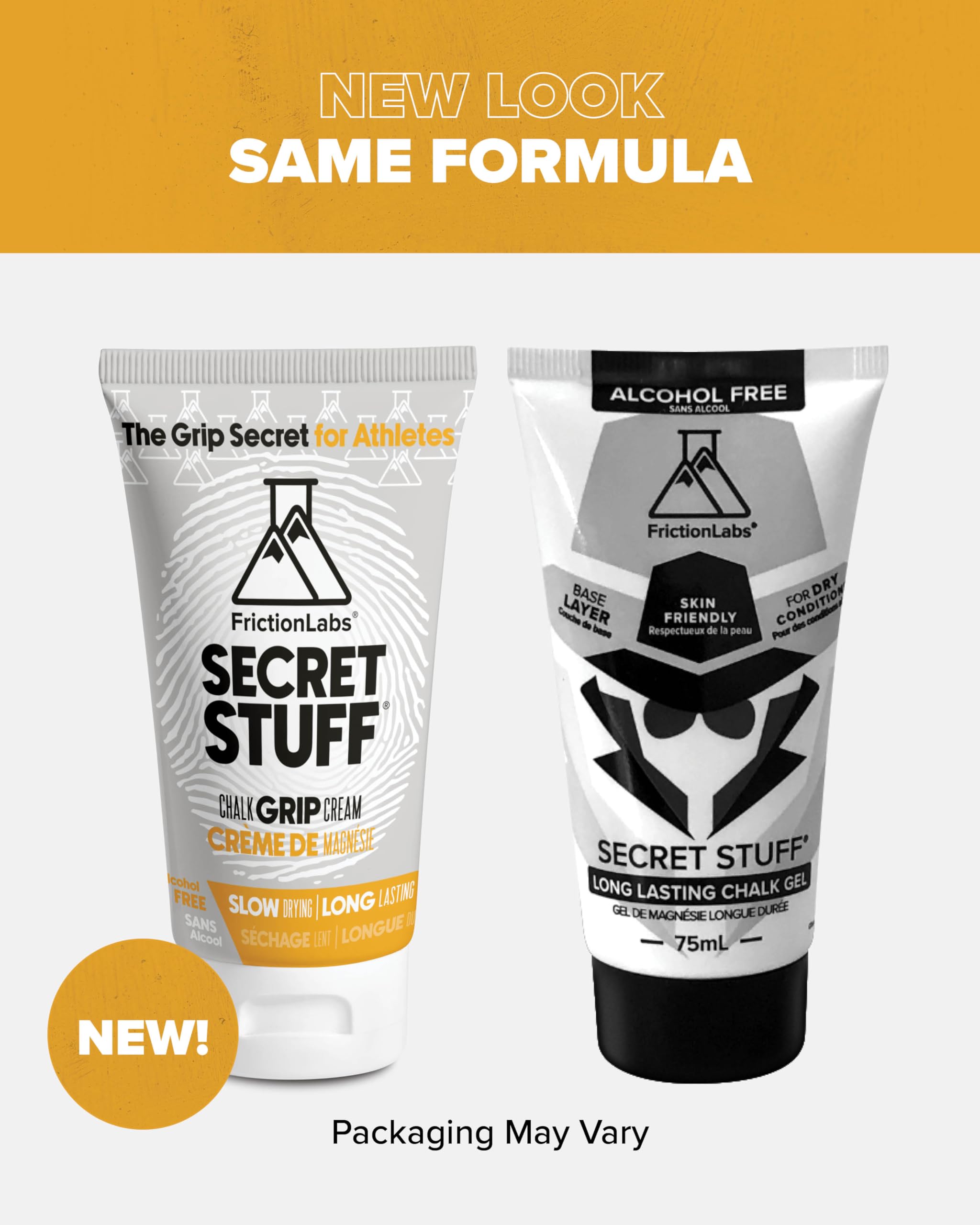 Friction Labs Secret Stuff Liquid Chalk cream application on palms delivers quick, reliable grip.