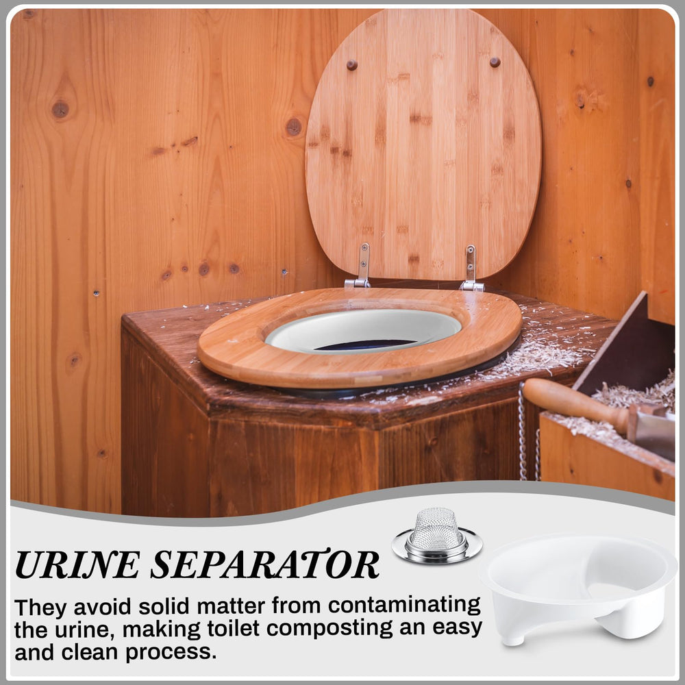 Frienda urine diverter installation-ring detail shows simple toilet-hole setup.