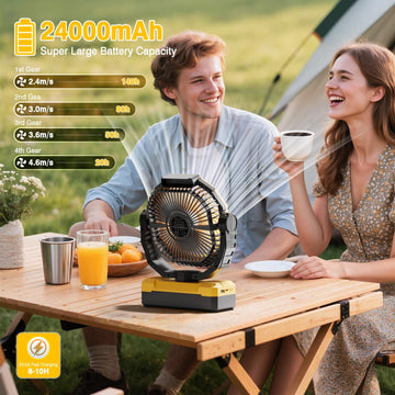 FRIZCOL 24000mAh battery powers long sessions and can recharge devices.