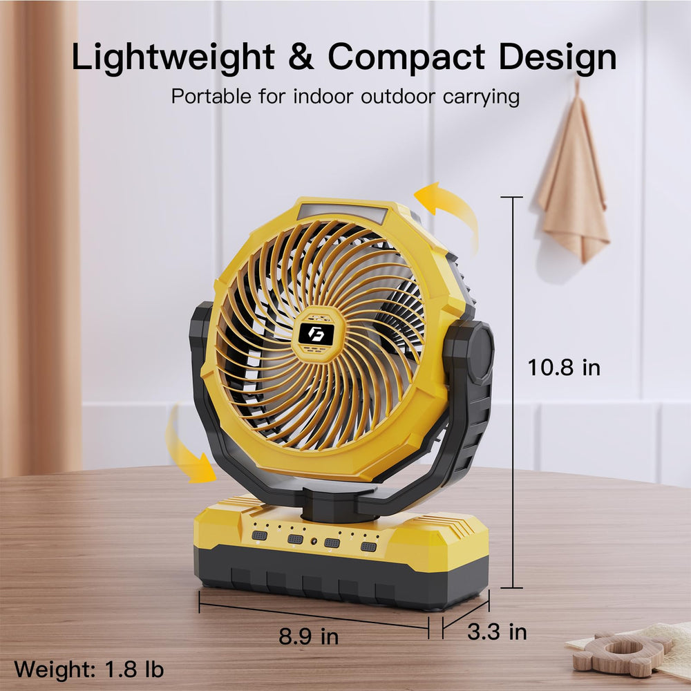 FRIZCOL 3-in-1 camping fan LED light for nighttime comfort.