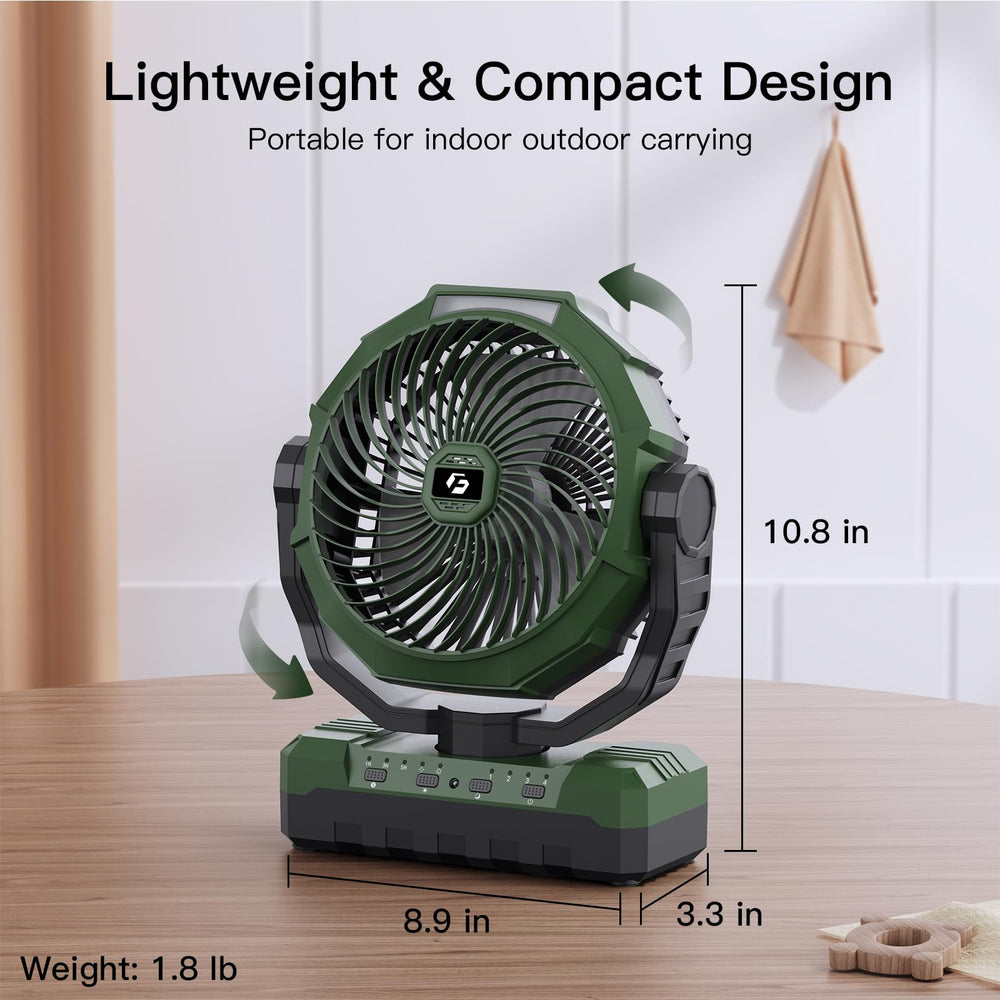 FRIZCOL 3-in-1 camping fan remote control for convenient distant adjustments.