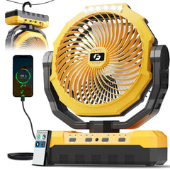 FRIZCOL 3-in-1 camping fan front view for easy outdoor setup.