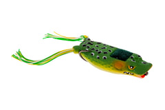 Frog Factory Boom Boom Poppin' Frog in action, creating a loud topwater pop for bass.