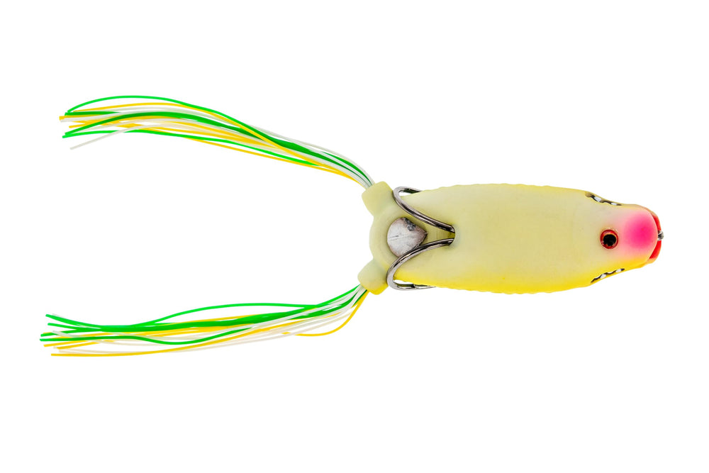 Boom Boom Poppin' Frog with FrogFur top increases hookups by snagging teeth.