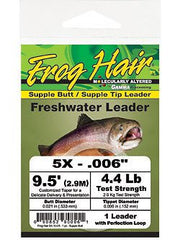 Frog Hair supple butt and supple tip tapered leader for stealthy, drag-free lure presentation.