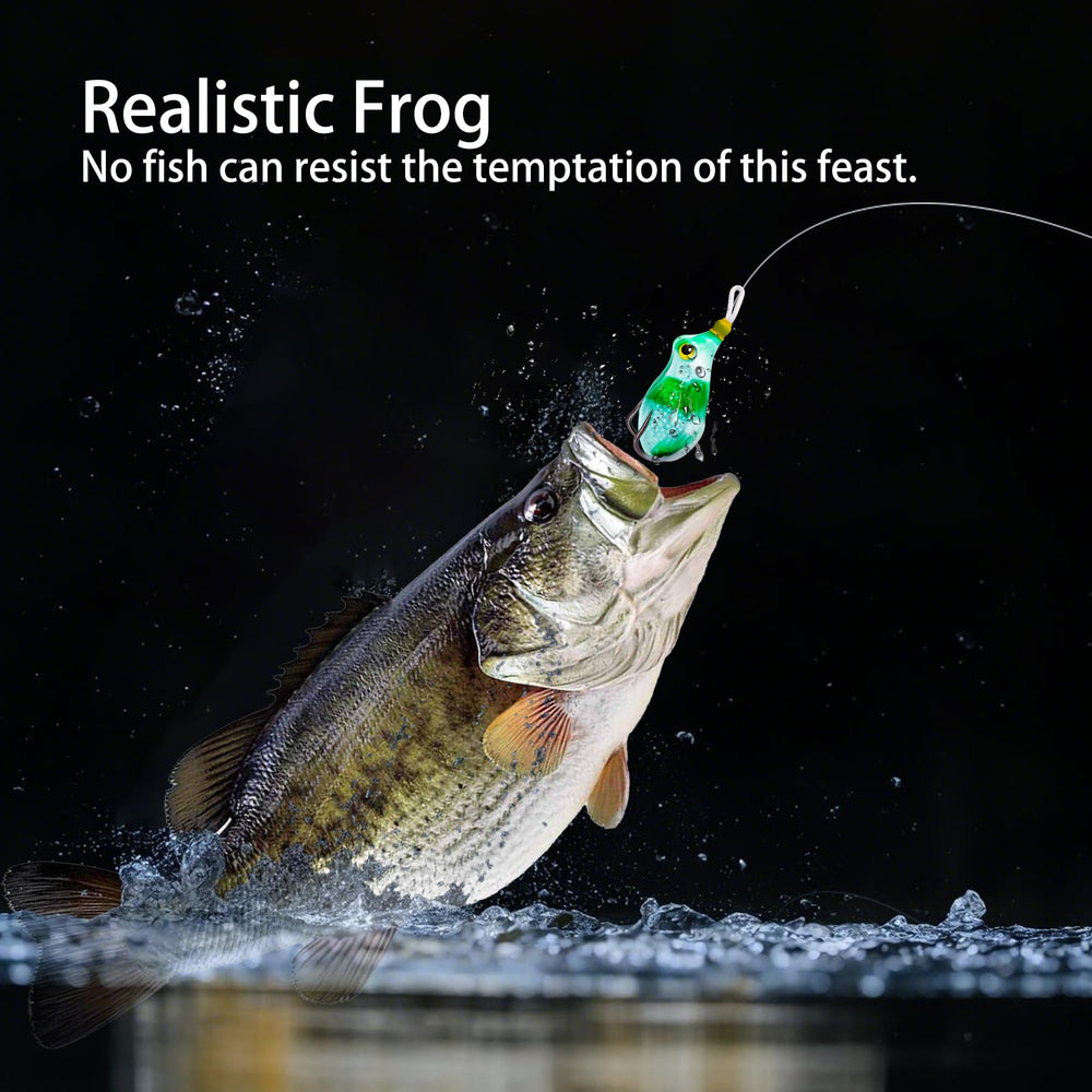 Stainless steel hook on frog lure