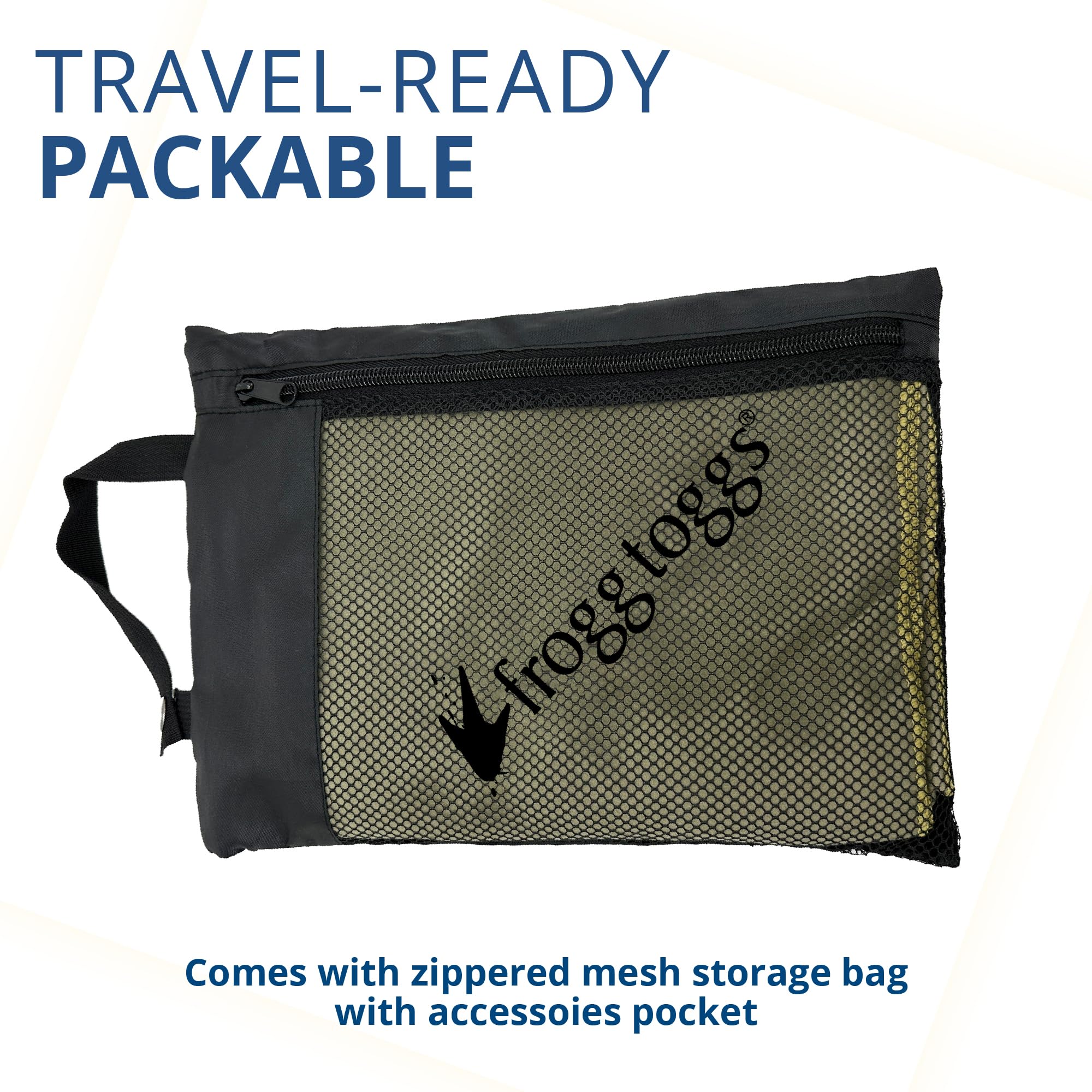 FROGG TOGGS 35x62 towel provides full-body coverage for outdoor use.