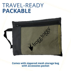 FROGG TOGGS 35x62 towel provides full-body coverage for outdoor use.