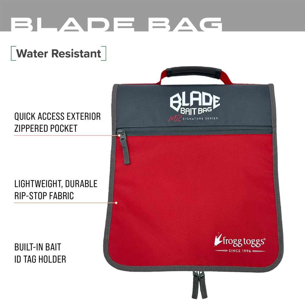 FROGG TOGGGS Bait Bag interior pockets keep blade baits organized and secure.