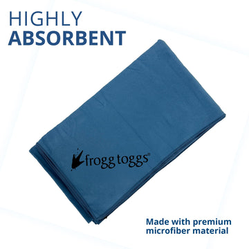 Frogg Toggs Beach-Camp microfiber towel drying quickly after a dip.
