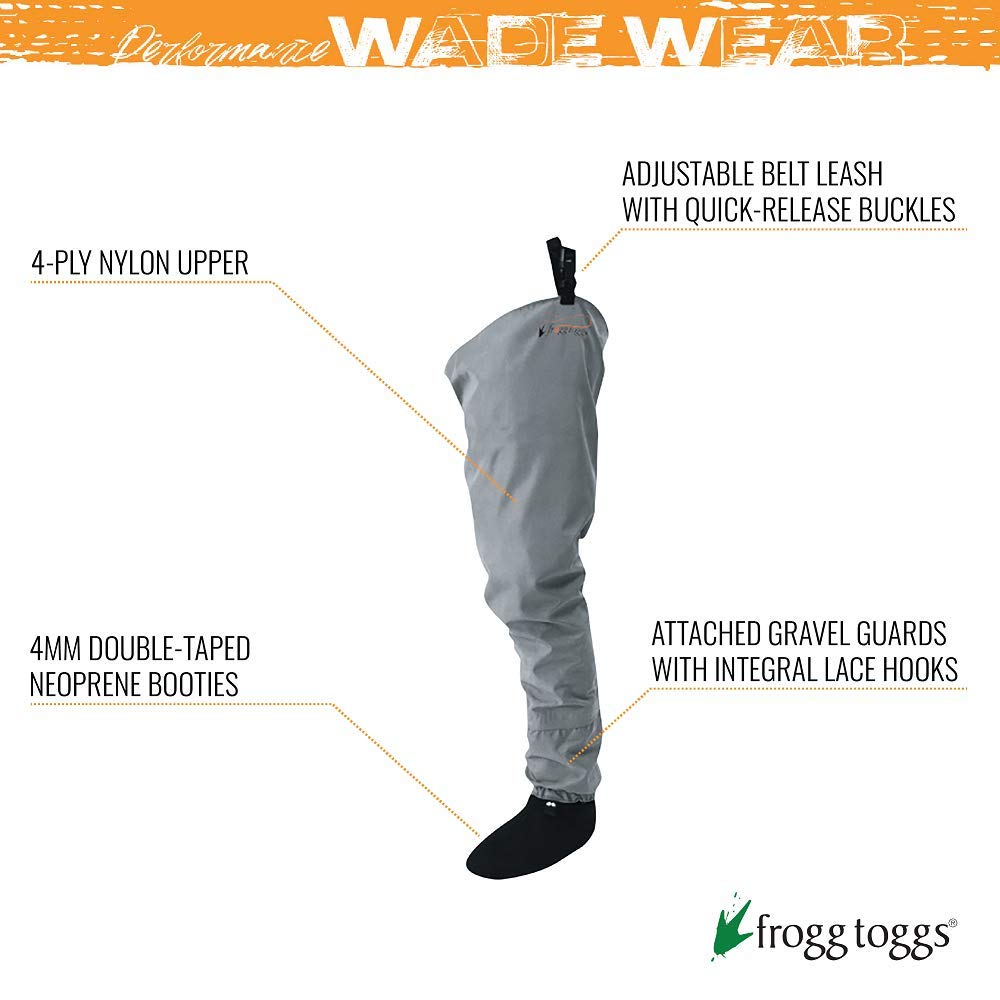 Frogg Toggs Canyon II neoprene booties provide warmth and splash protection.