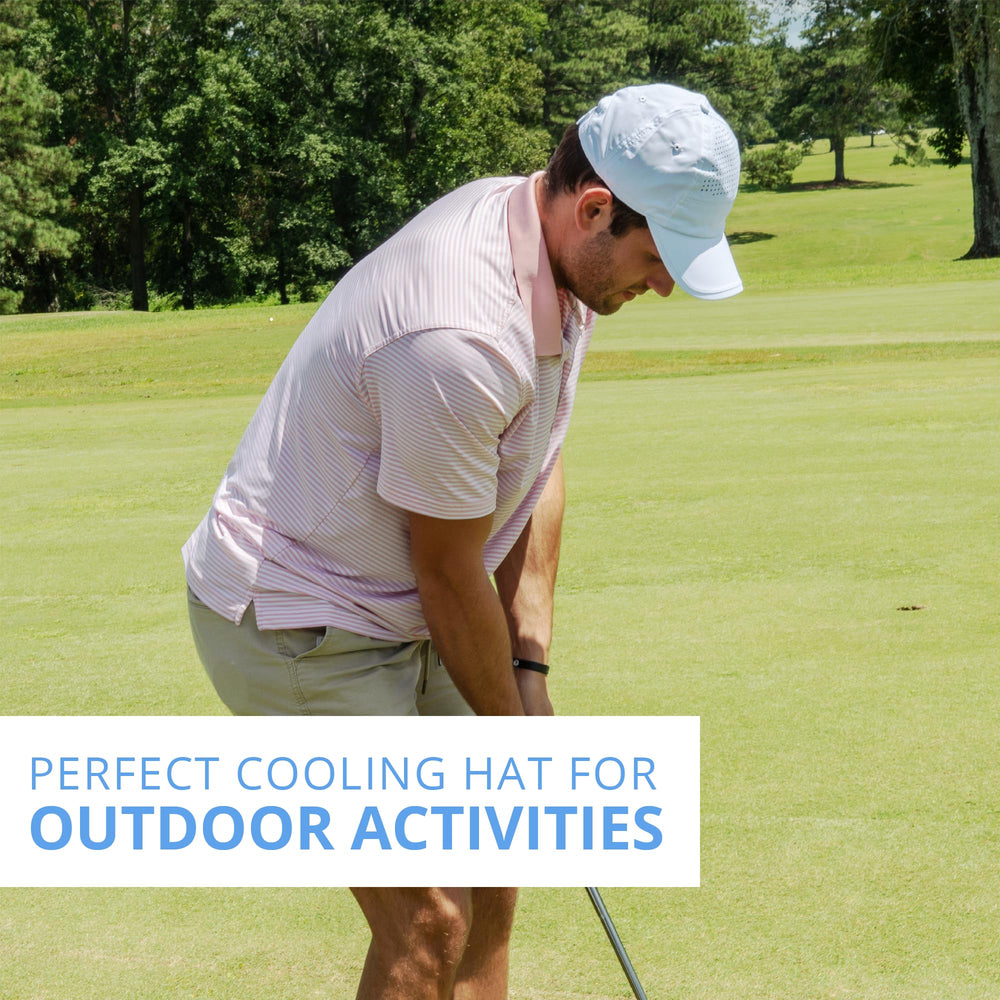 FROGG TOGGS Chilly Pro Cooling Hat worn during golf on sunny days