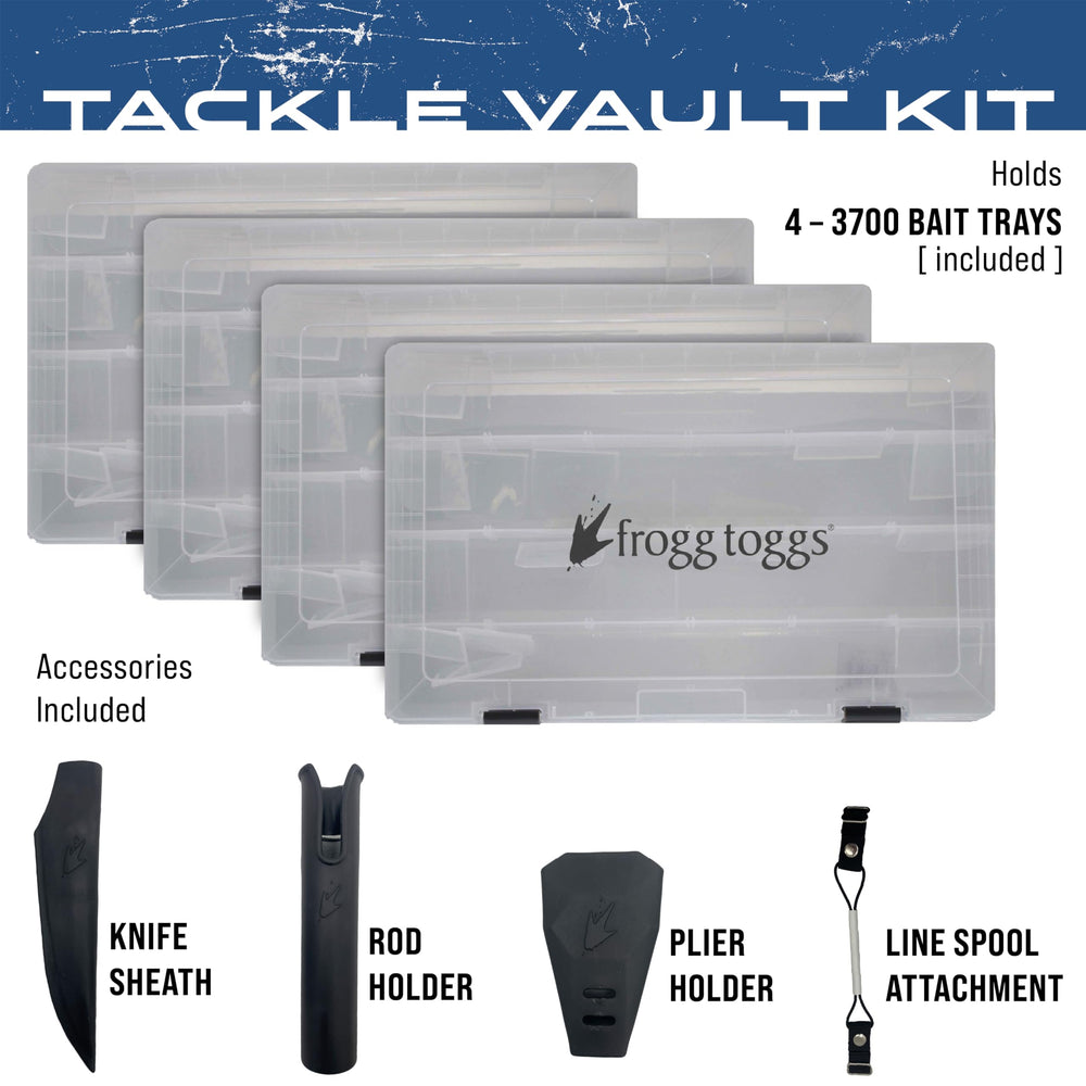 FROGG TOGGS EVA Tackle Vault Tote accessories attached for plier and knife holders