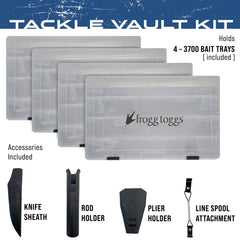 FROGG TOGGS EVA Tackle Vault Tote accessories attached for plier and knife holders