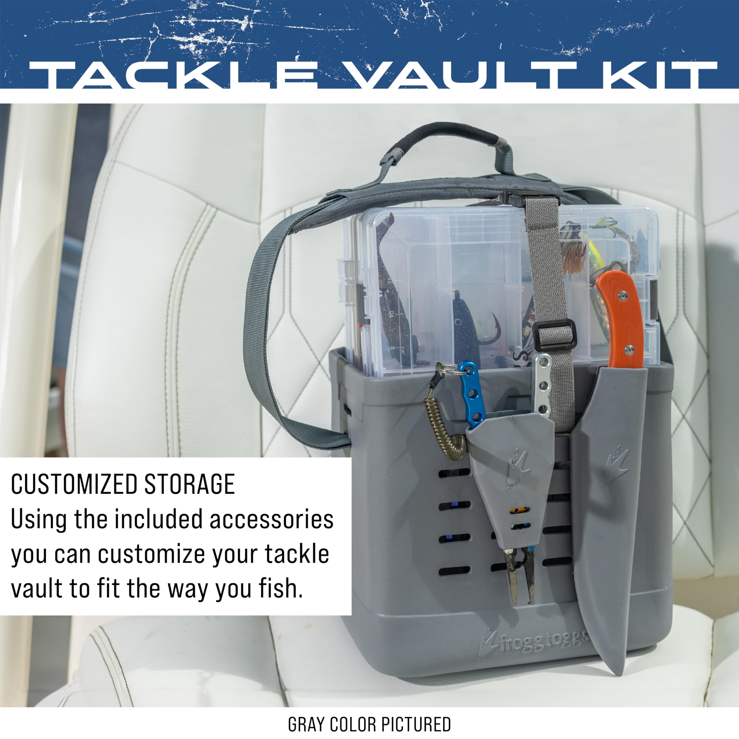 FROGG TOGGS EVA Tackle Vault Tote MOLLE slots with extra attachments