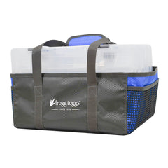 FROGG TOGGS fishing tray tote side view blue enhances easy access on deck