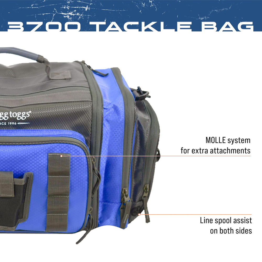 FROGG TOGGS 4-3700 tackle boxes stored neatly inside the bag