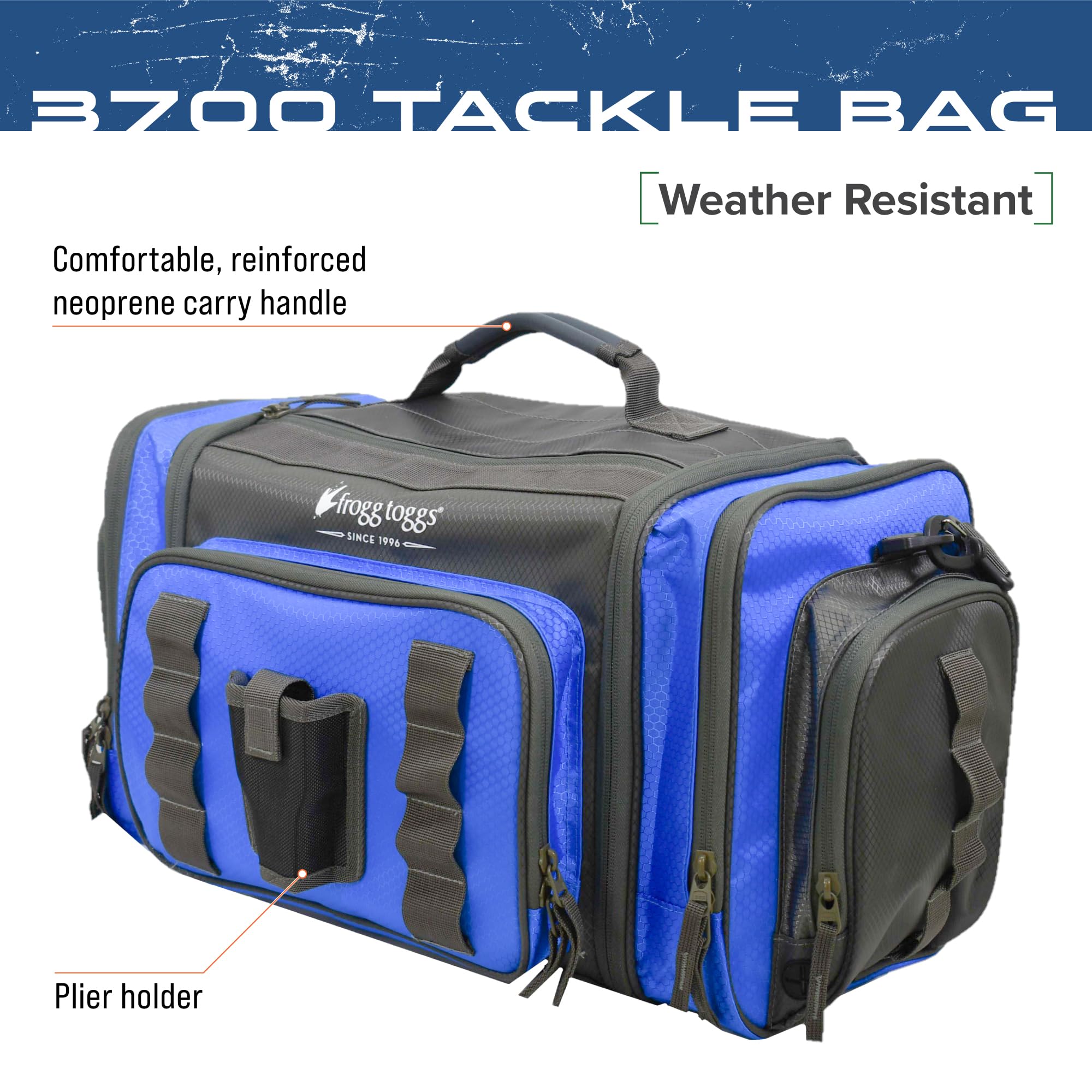 FROGG TOGGS duffle side pockets keep line spooling gear within reach