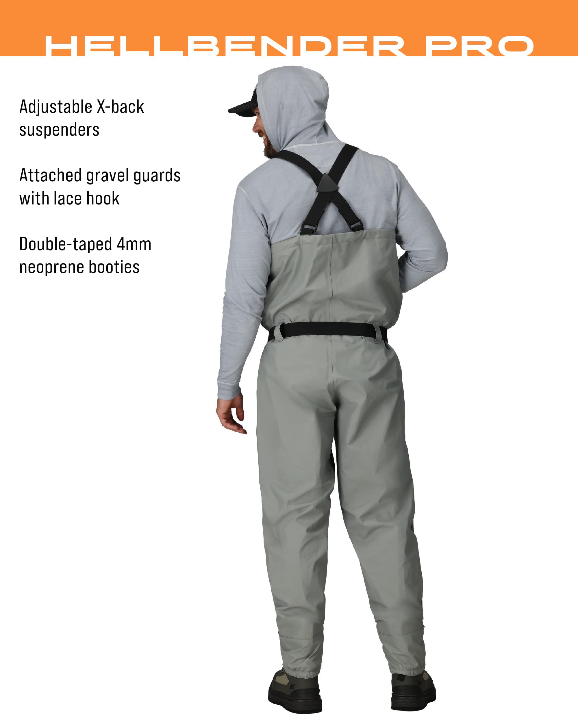 Frogg Toggs Hellbender Pro adjustable dripore upper breathable feature on wader.