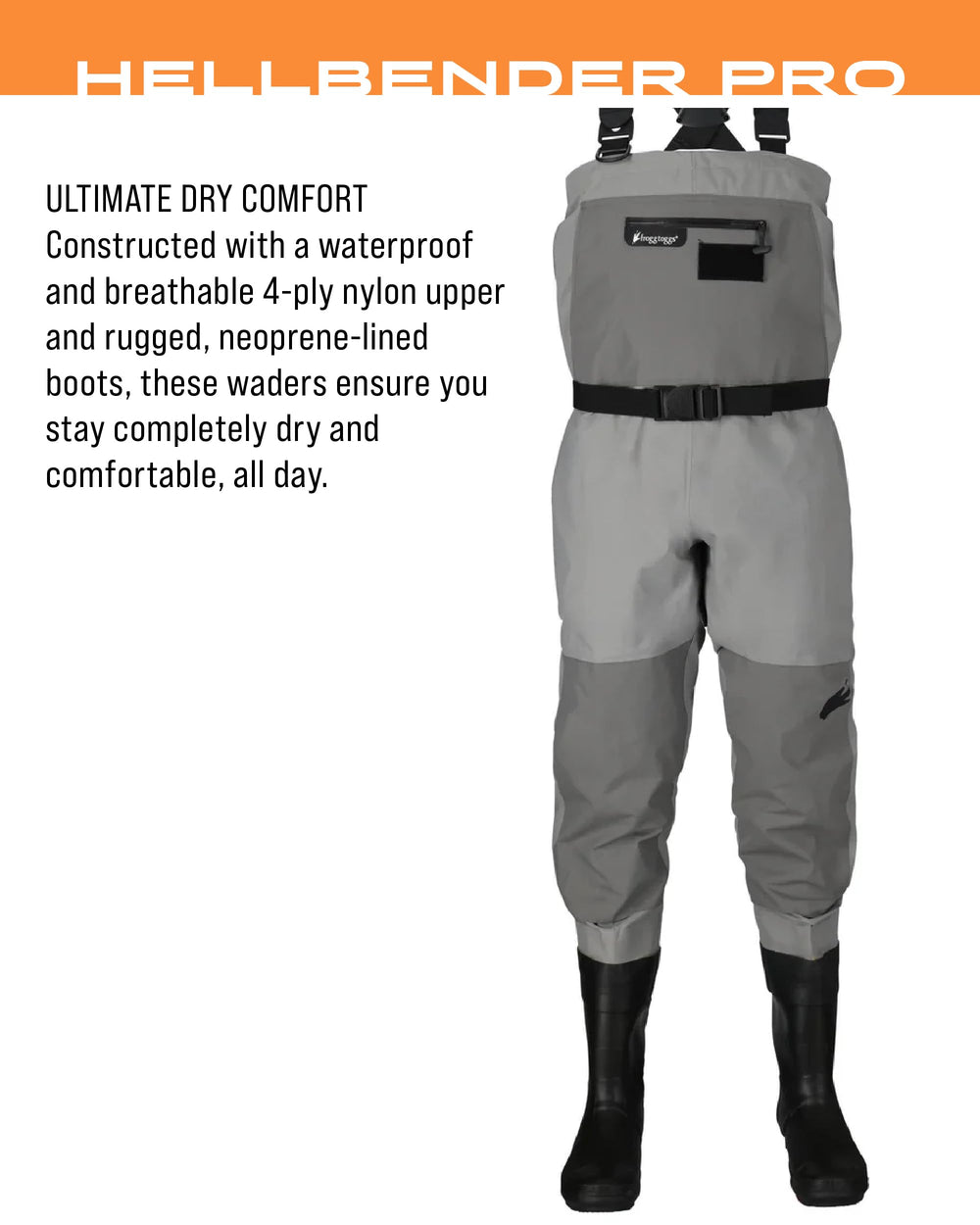 FROGG TOGGS Hellbender Pro handwarmer pocket keeps hands warm in cold conditions.