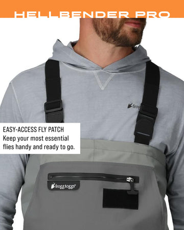 Frogg Toggs Hellbender Pro wader belt with quick release buckle for easy adjustability.