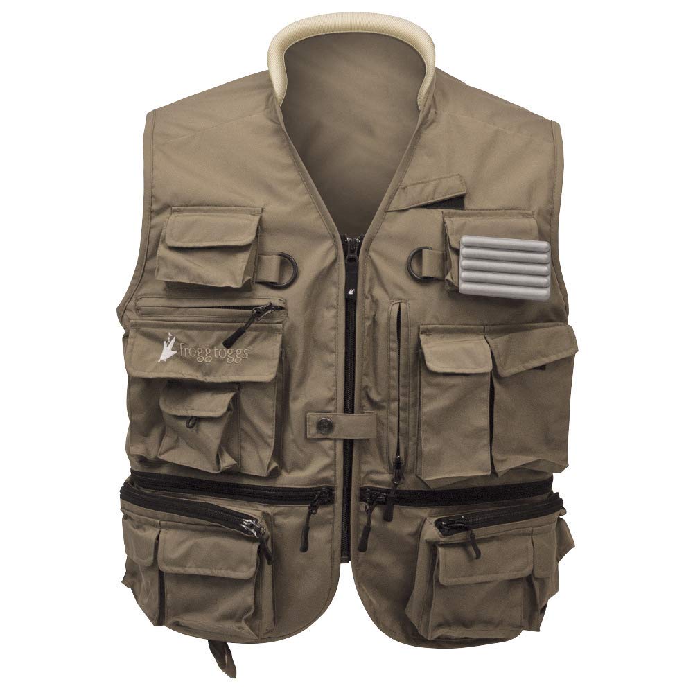 FROGG TOGGS Hellbender ToadSkinz vest front view highlights waterproof shell and ready-to-use pockets