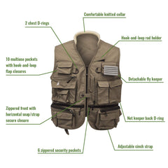FROGG TOGGS Hellbender ToadSkinz vest side view shows hands-free storage and accessible pockets
