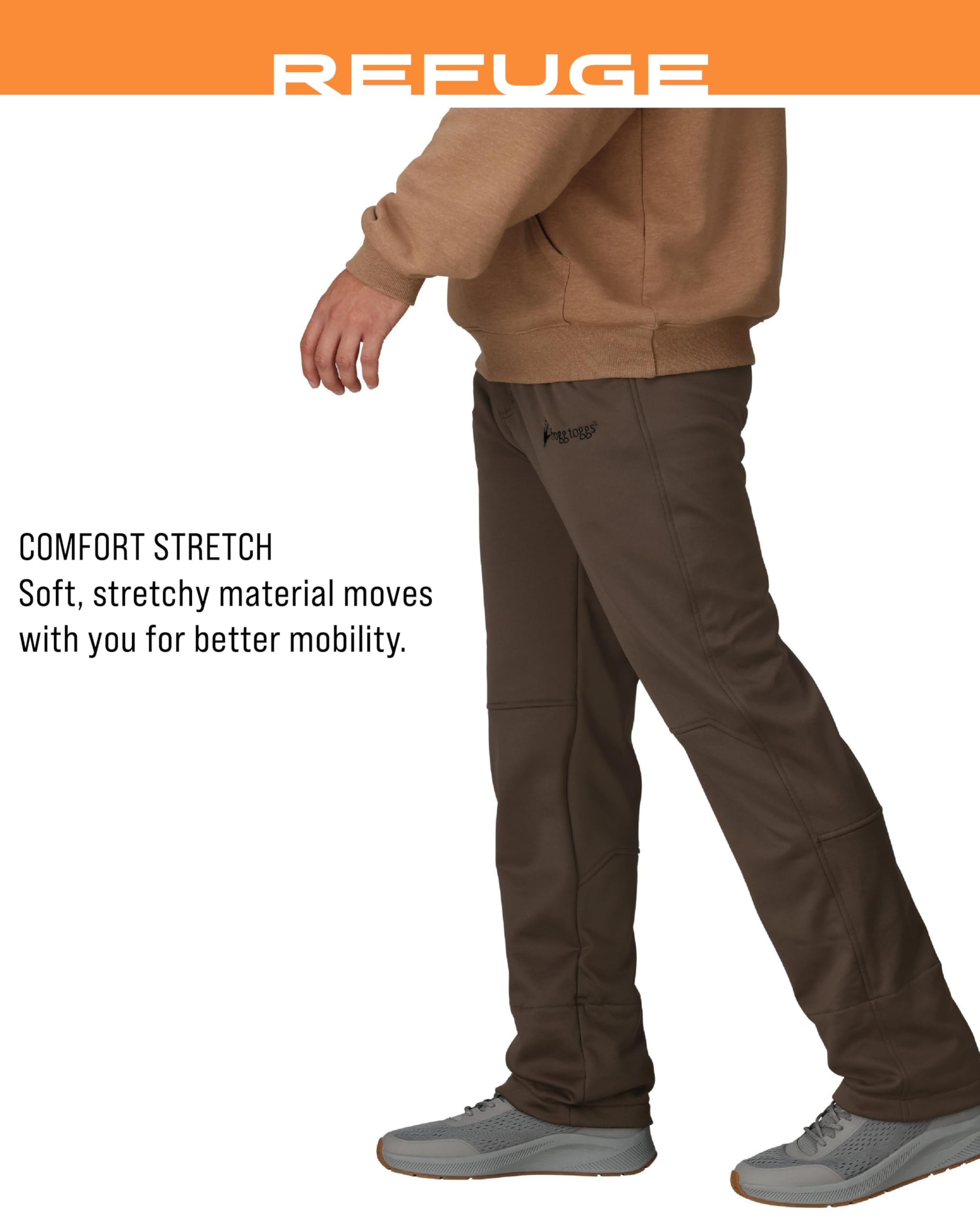 FROGG TOGGS Refuge wader pant zipper fly close-up for easy access.
