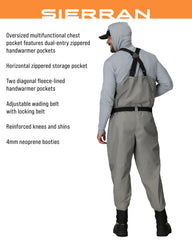 Frogg Toggs Sierran Dura-Span chest pocket offers expandable storage on the river.
