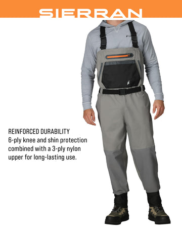 Frogg Toggs Sierran X-back suspenders provide secure adjustable support for all-day wear.