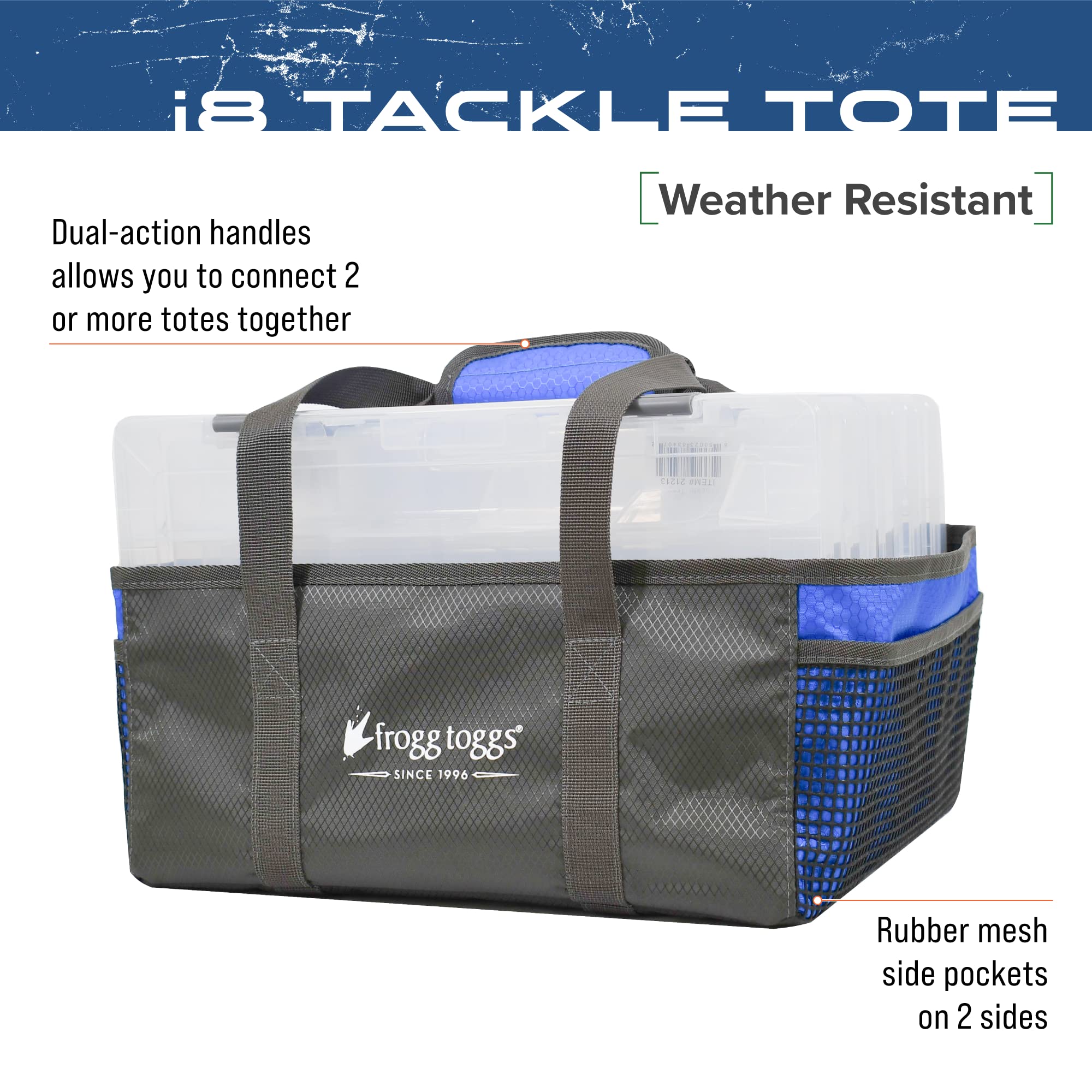 FROGG TOGGS tray tote secures trays on a boat for stable storage