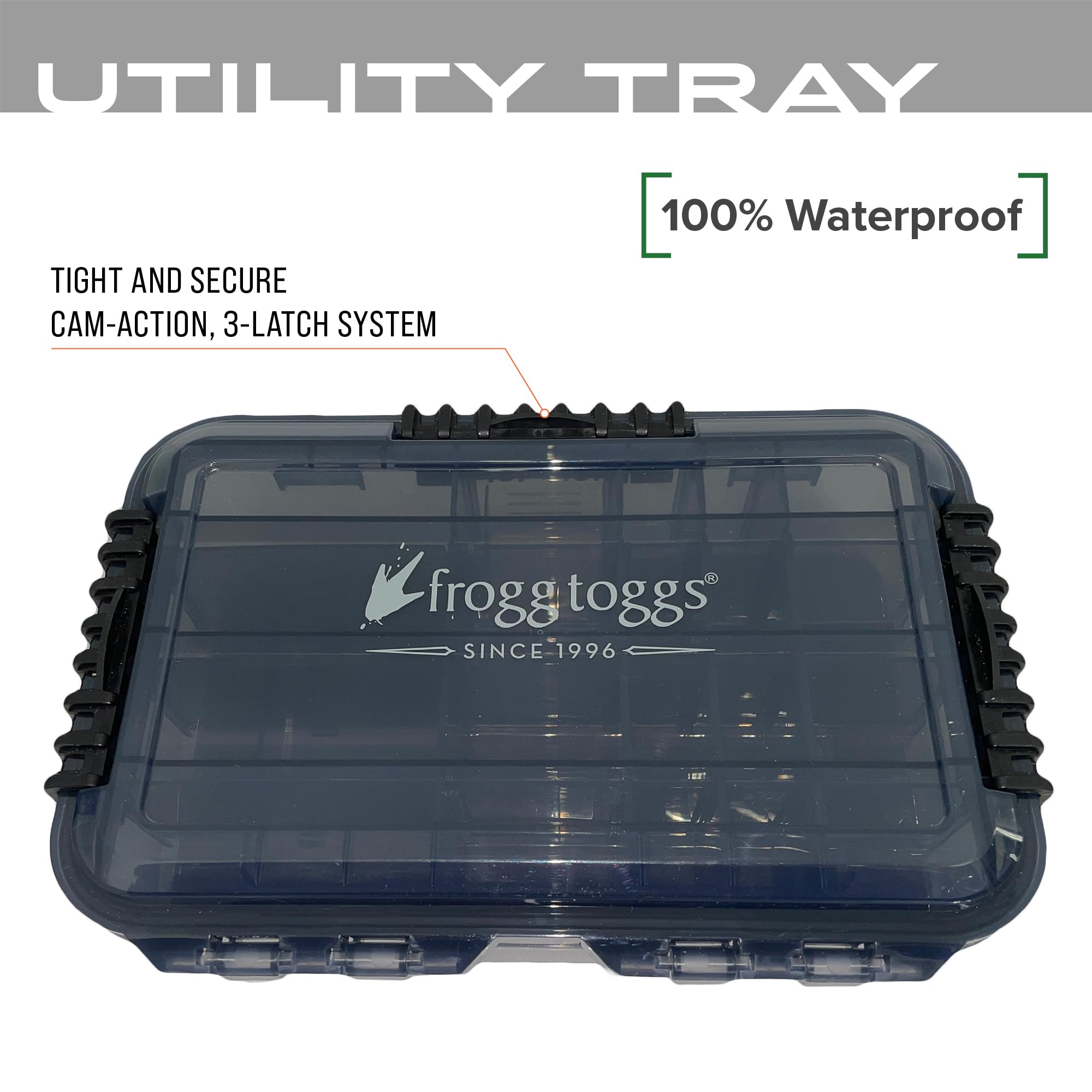 Triple-latch seal keeps items secure in the waterproof box