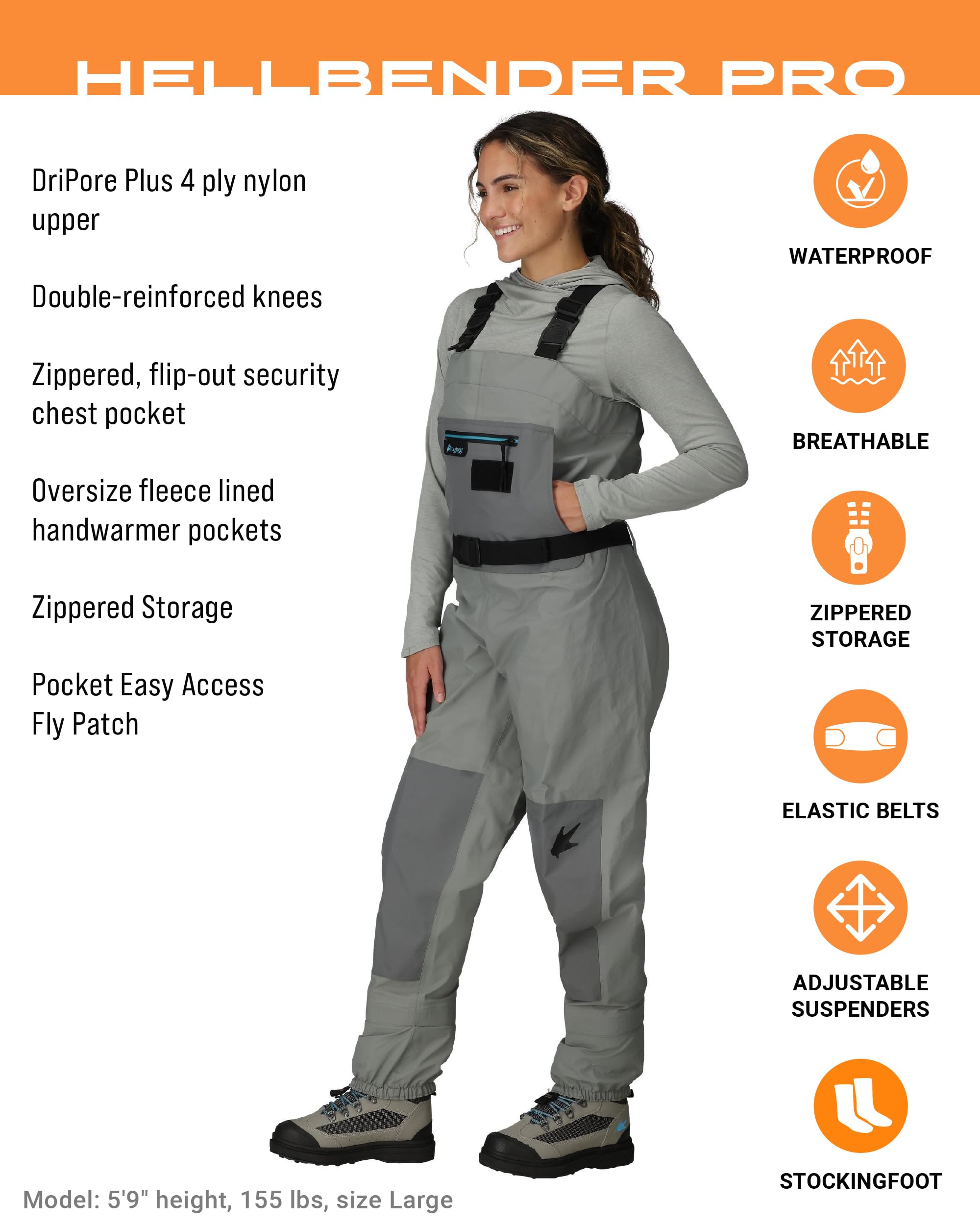 FROGG TOGGS Hellbender Pro with X-Back suspenders for improved comfort on long days