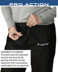 Frogg Toggs pant adjustable waist with cord lock for secure, comfortable fit.