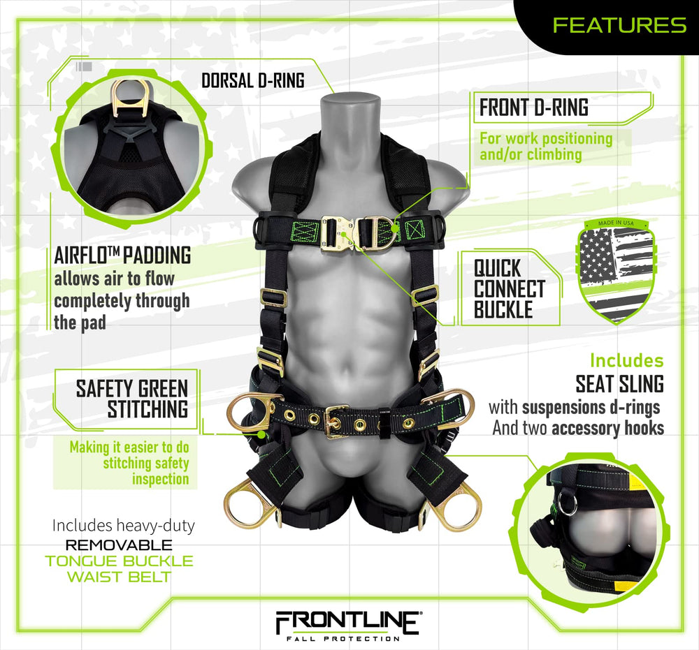 Frontline Patriot anti-tangle straps keep the harness neat and comfortable all day.