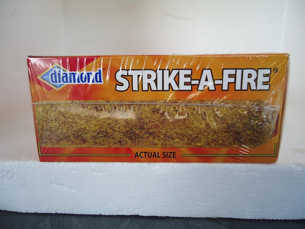 Frost Strike Fire Stick packaging back shows striker for quick ignition.