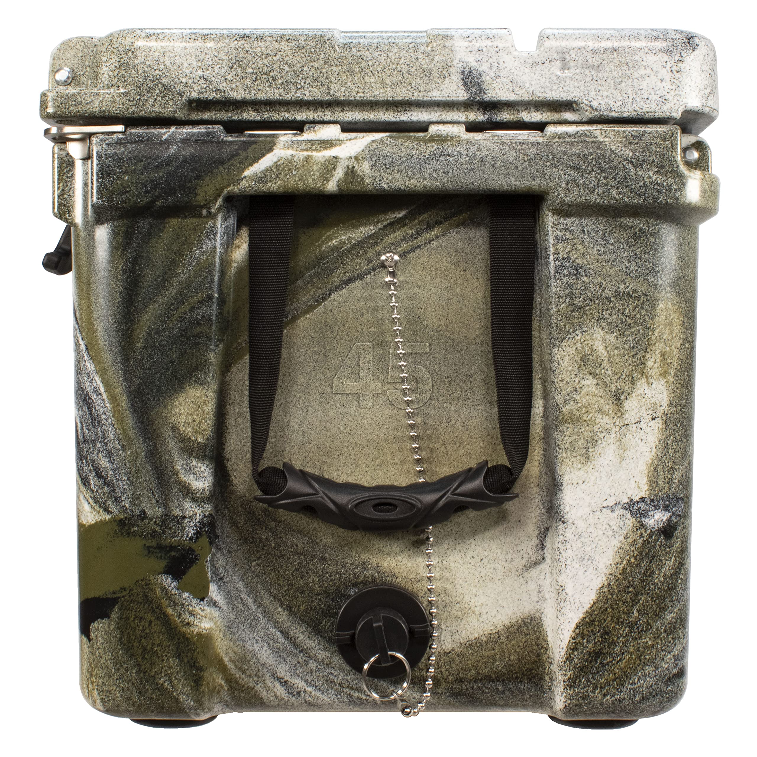 Frosted Frog Desert Camo ice chest open lid, easy access with freezer-style gasket
