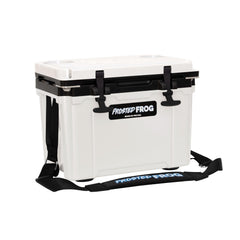 Frosted Frog Hyper-Light 14QT cooler front view, lightweight design for easy beach days