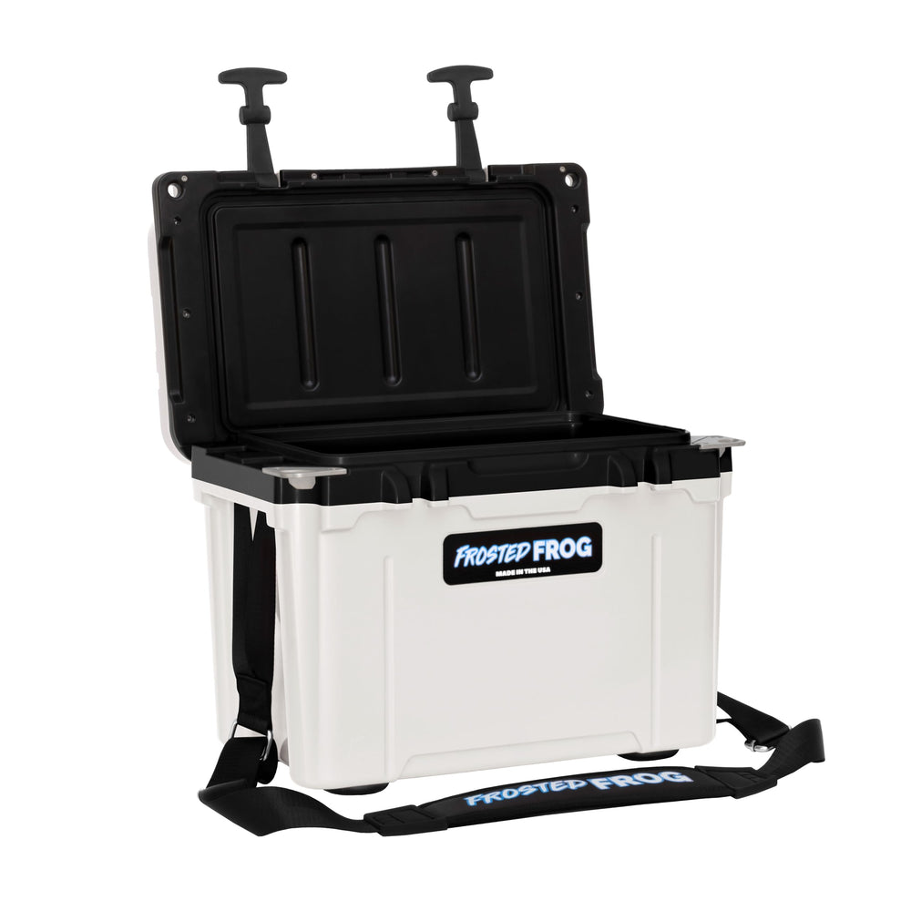 Frosted Frog Hyper-Light 14QT cooler with latches and secure seal for outdoor use