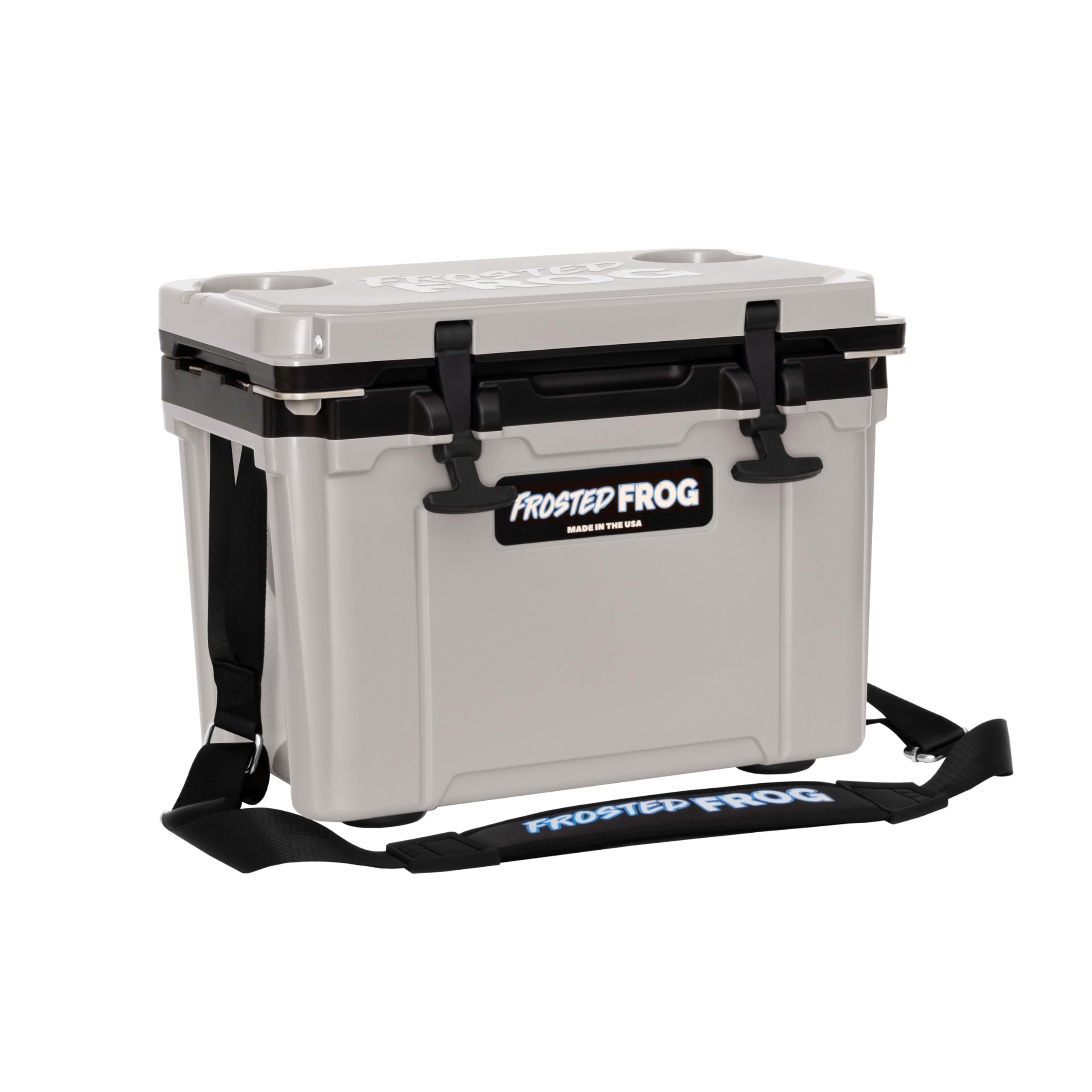 Frosted Frog Hyper-Light 14QT exterior view with rugged latches for outdoor use.
