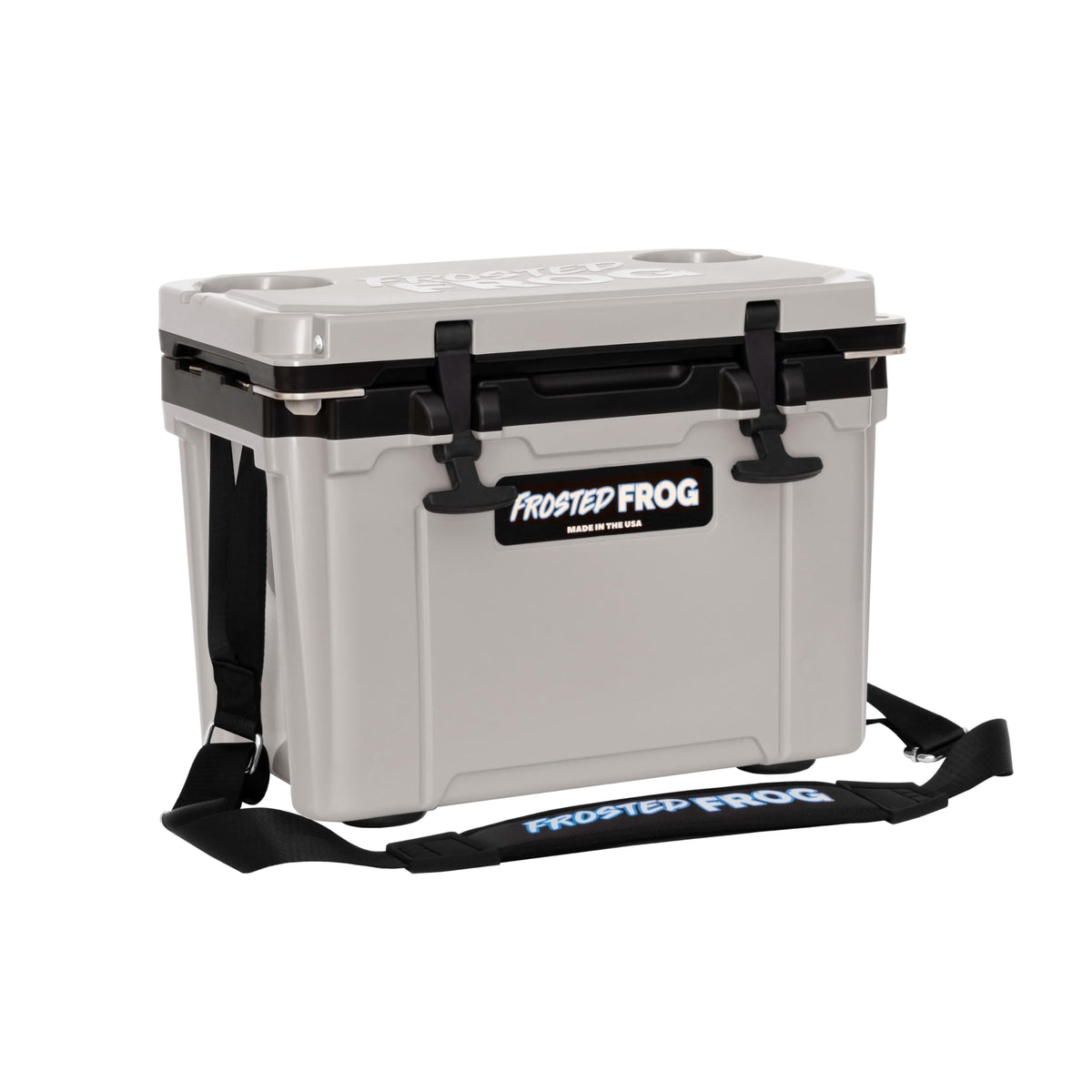 Frosted Frog Hyper-Light 14QT exterior view with rugged latches for outdoor use.
