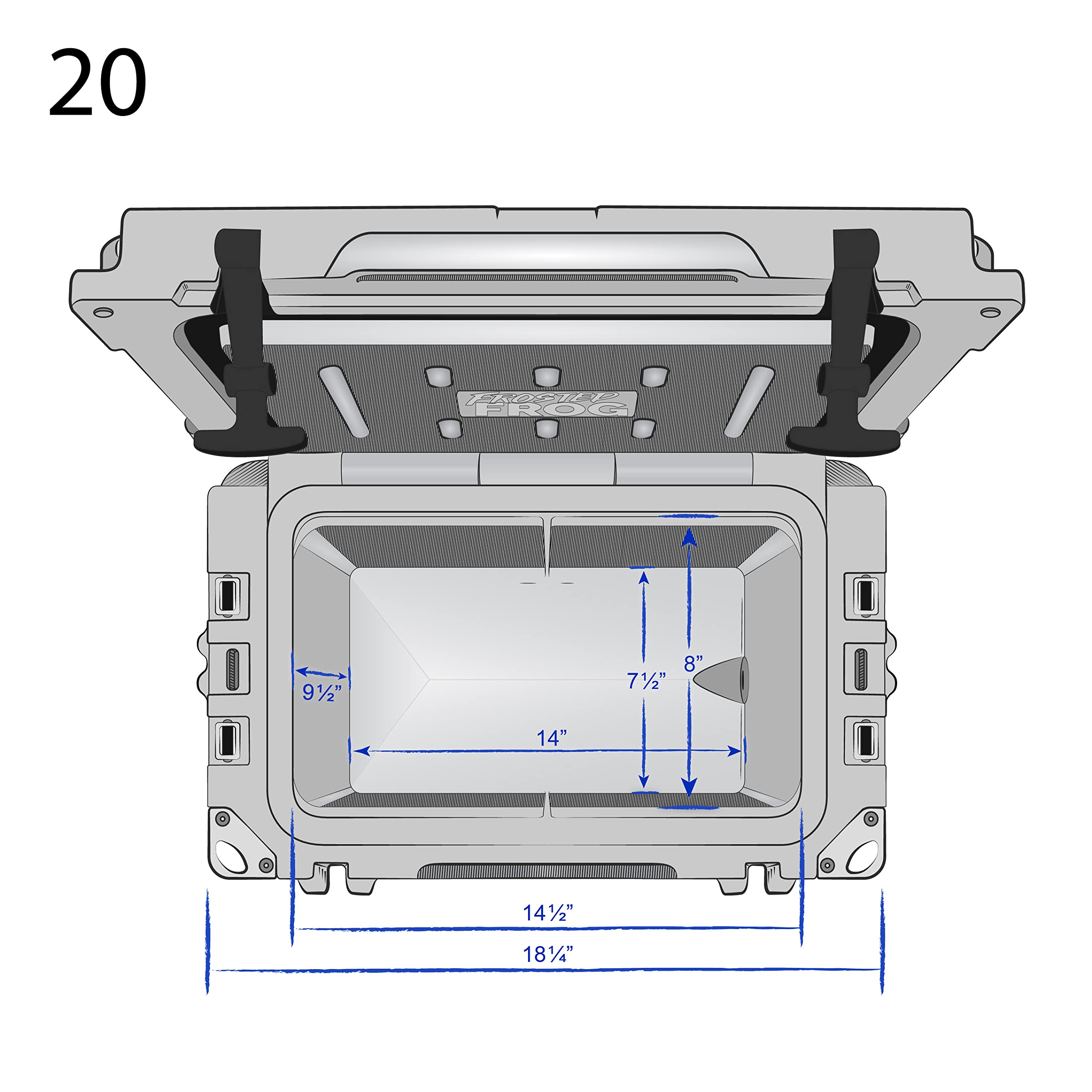 Pressure release valve on Frosted Frog cooler to manage internal pressure safely.