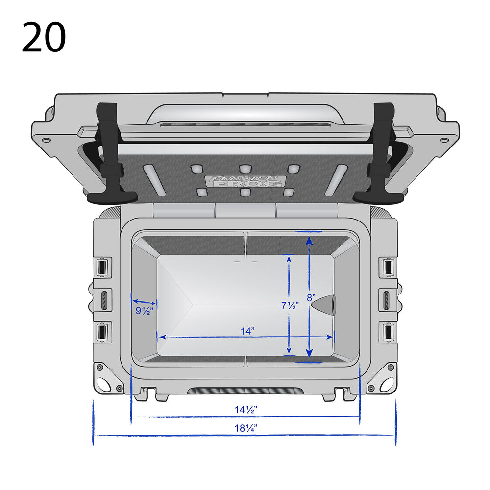 Pressure release valve on Frosted Frog cooler to manage internal pressure safely.