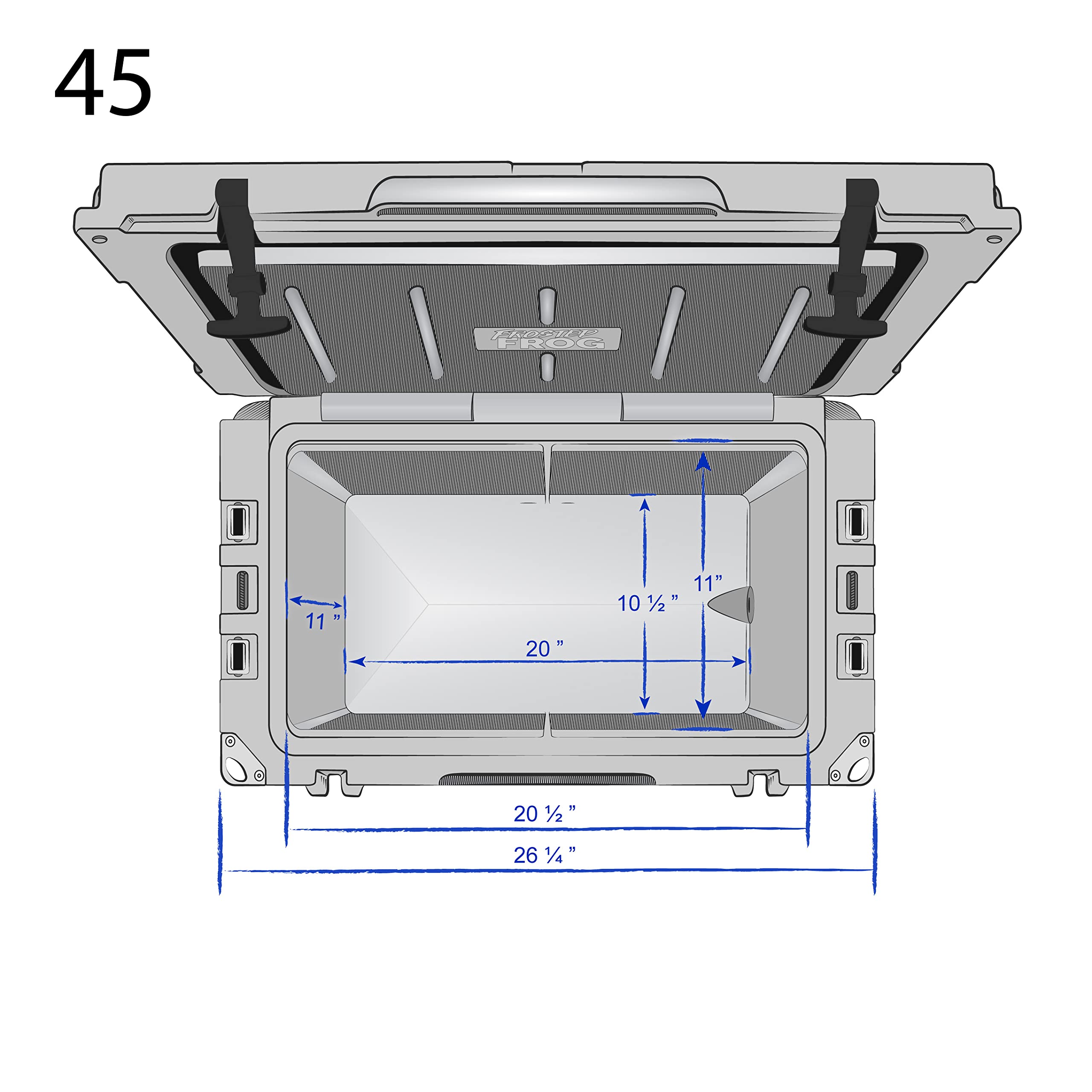 Frosted Frog rotomolded construction with UV protection for durability.