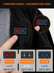 FrostVoyage jacket's hidden dual-control buttons allow discreet heat adjustments during nighttime activities.
