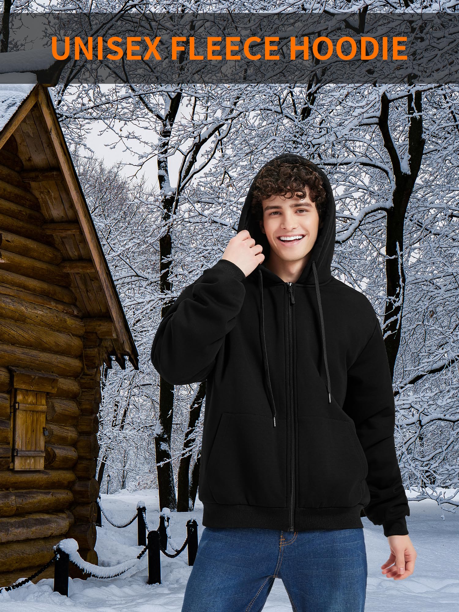FrostVoyage heated hoodie worn outdoors illustrating versatile daily wear.