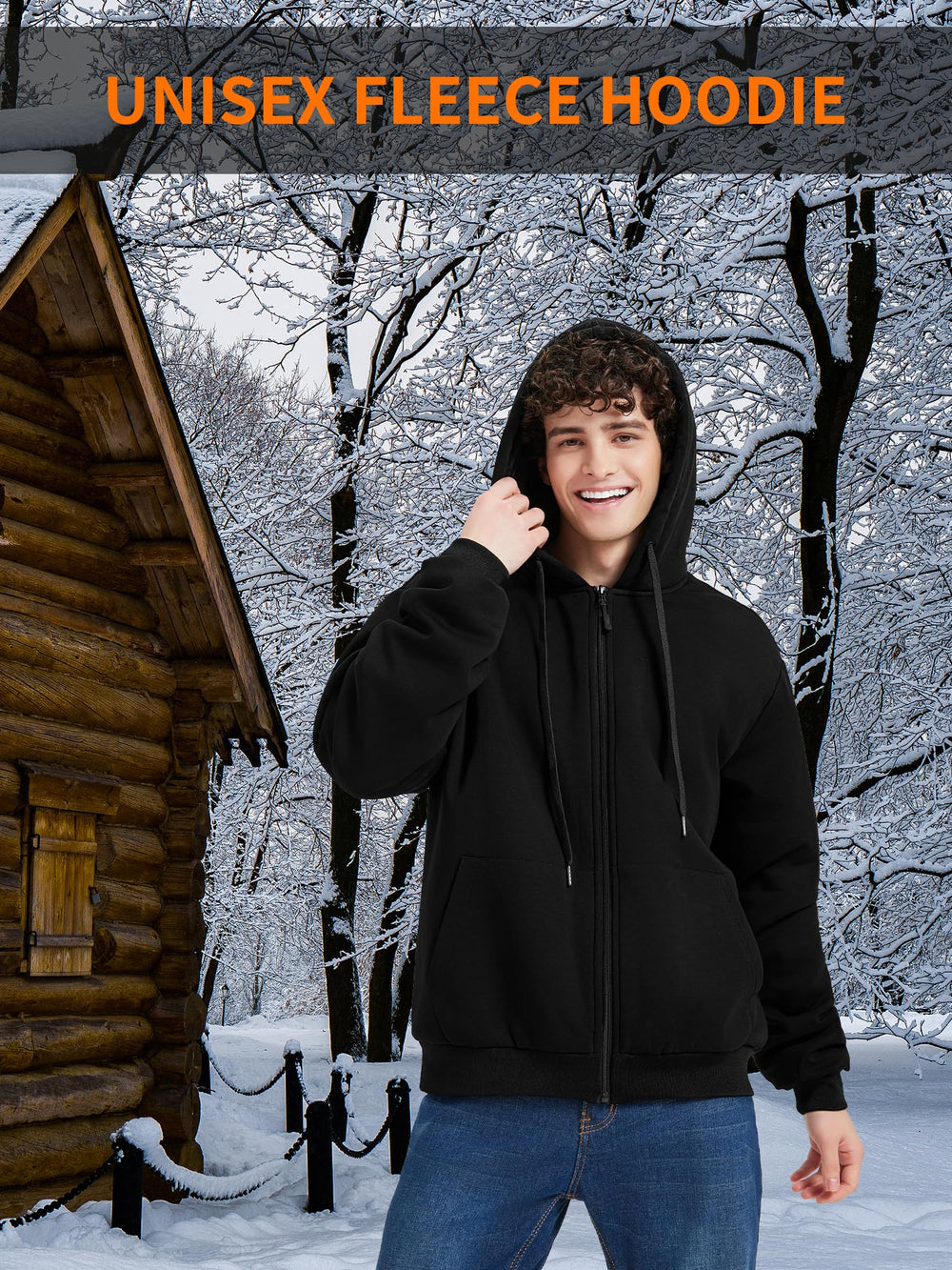 FrostVoyage heated hoodie worn outdoors illustrating versatile daily wear.