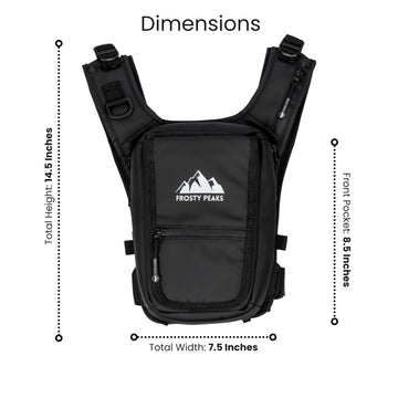 Frosty Peaks chest rig black on-trail use for stability.
