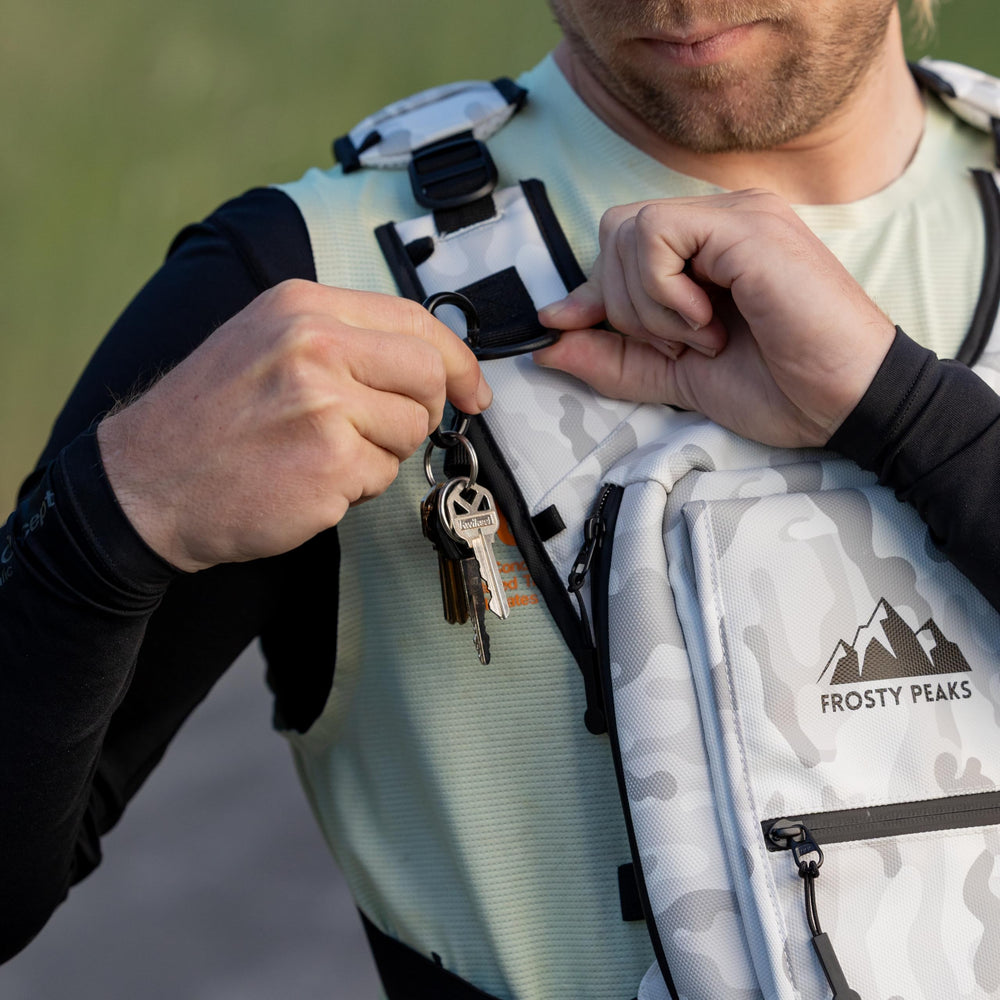 FROSTY PEAKS Ride Pack back storage keeps larger items secure